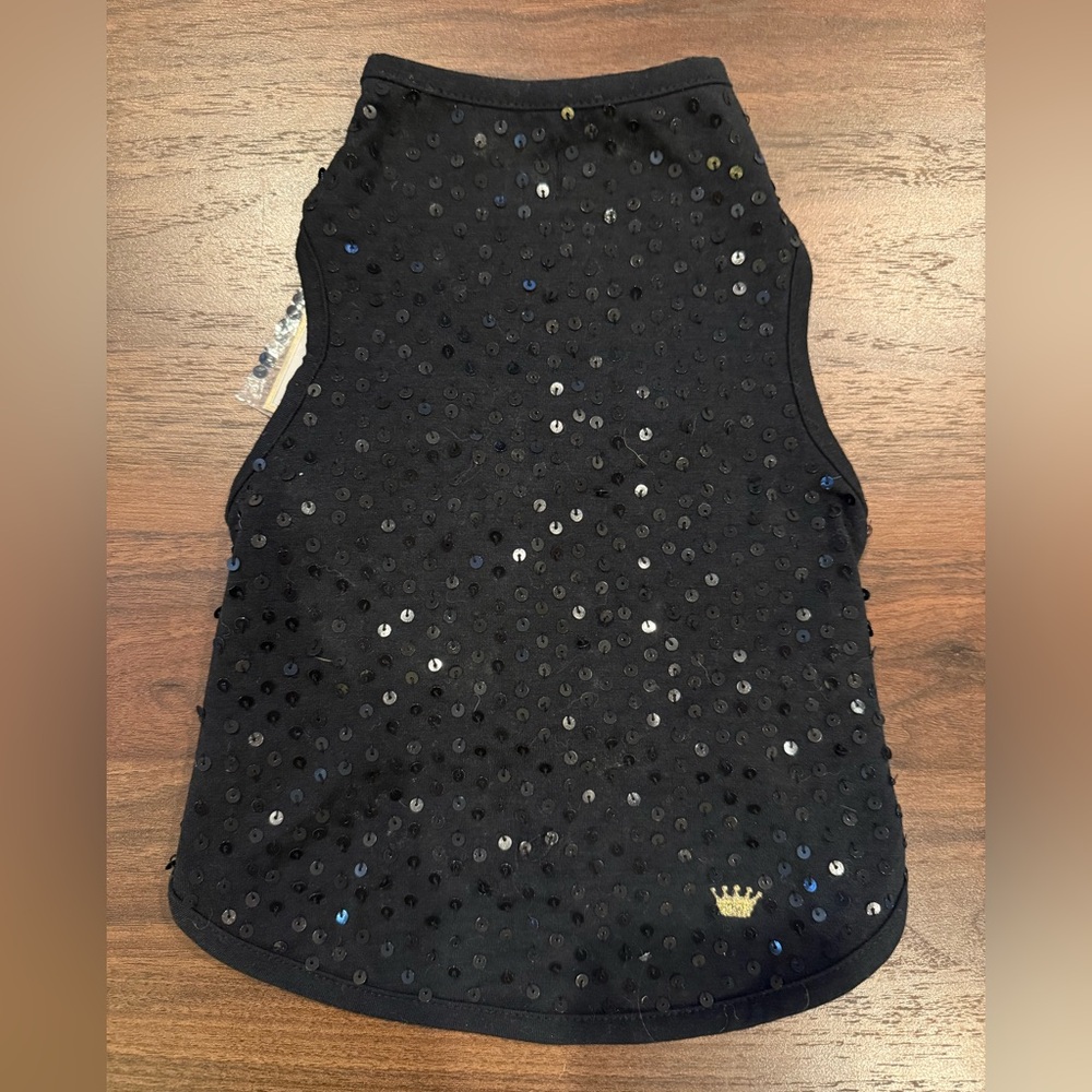 Sequin Black Dog Tank Top